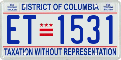 DC license plate ET1531