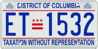 DC license plate ET1532