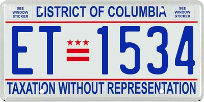 DC license plate ET1534
