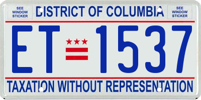 DC license plate ET1537