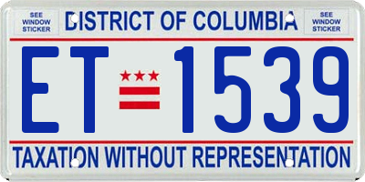 DC license plate ET1539