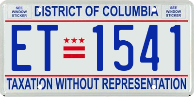 DC license plate ET1541