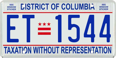 DC license plate ET1544