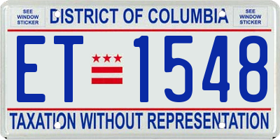 DC license plate ET1548