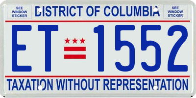 DC license plate ET1552