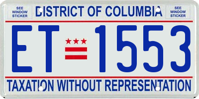 DC license plate ET1553