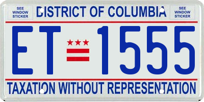 DC license plate ET1555