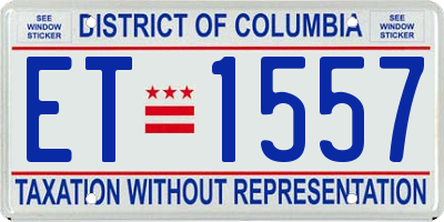 DC license plate ET1557