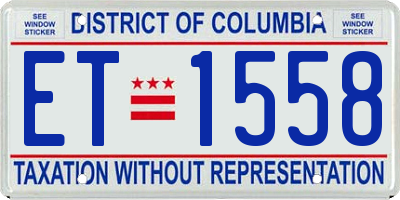 DC license plate ET1558