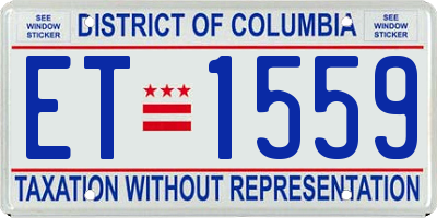 DC license plate ET1559