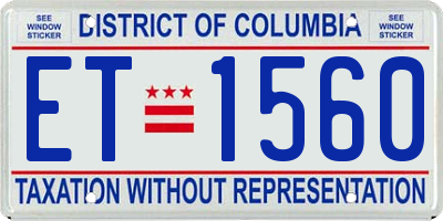 DC license plate ET1560