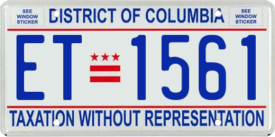 DC license plate ET1561