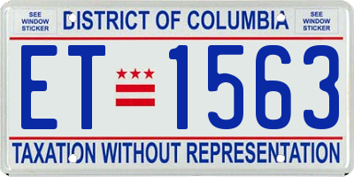 DC license plate ET1563