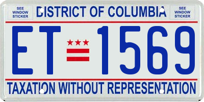 DC license plate ET1569
