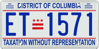DC license plate ET1571