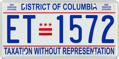 DC license plate ET1572