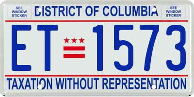 DC license plate ET1573