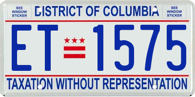 DC license plate ET1575