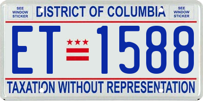 DC license plate ET1588
