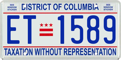 DC license plate ET1589