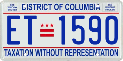 DC license plate ET1590