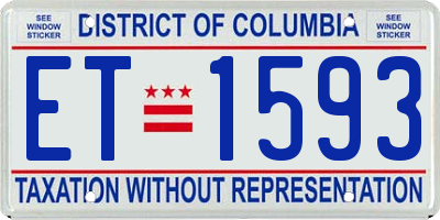 DC license plate ET1593