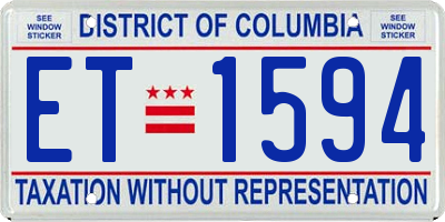 DC license plate ET1594