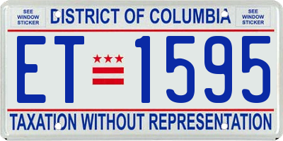 DC license plate ET1595