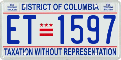 DC license plate ET1597