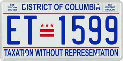 DC license plate ET1599