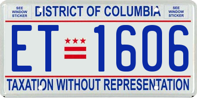 DC license plate ET1606