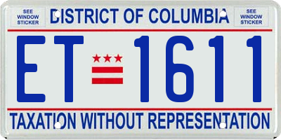 DC license plate ET1611