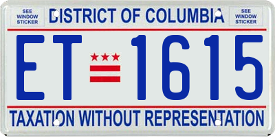 DC license plate ET1615