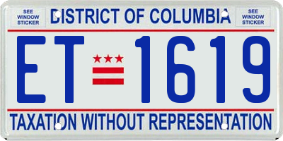 DC license plate ET1619