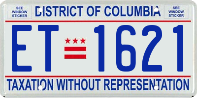 DC license plate ET1621