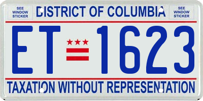 DC license plate ET1623