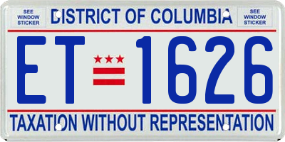 DC license plate ET1626