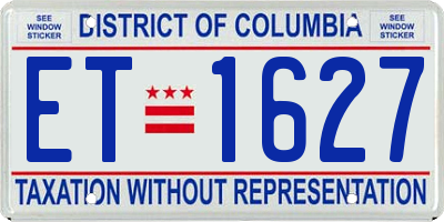DC license plate ET1627