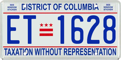 DC license plate ET1628