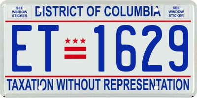 DC license plate ET1629