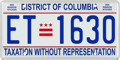 DC license plate ET1630