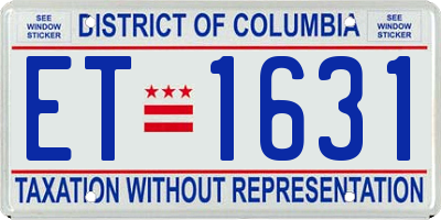 DC license plate ET1631