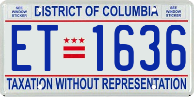 DC license plate ET1636