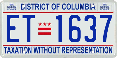 DC license plate ET1637
