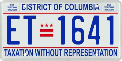 DC license plate ET1641