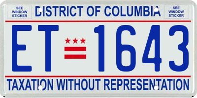 DC license plate ET1643