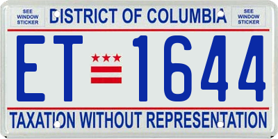 DC license plate ET1644