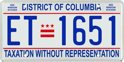DC license plate ET1651