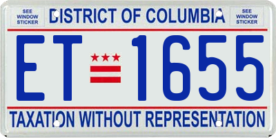 DC license plate ET1655