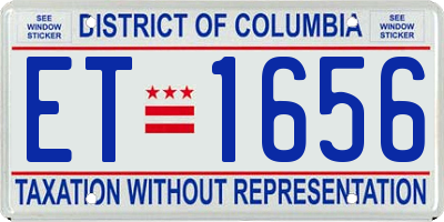 DC license plate ET1656
